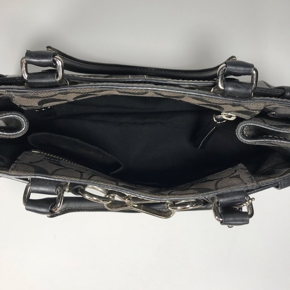 Coach Hampton Black Jacquard Purse with Leather - Picture 3 of 8